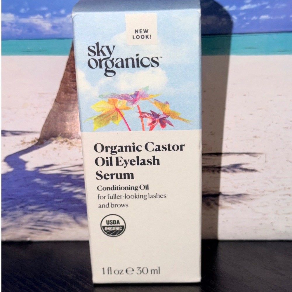 Sky Organics Organic Castor Oil Eyelash Serum 1oz Conditioning Lash & Brow Oil